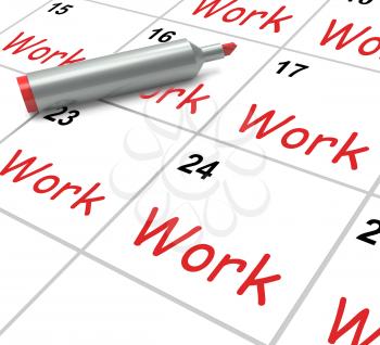 Work Calendar Showing Employment Job And Occupation