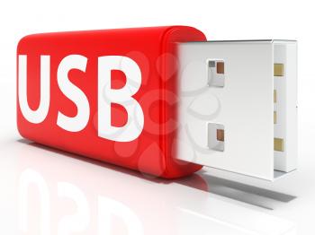 Usb Flash Drive Showing Portable Storage or Memory