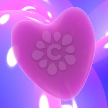 Mauve Heart On A Glowing Background Shows Love Romance And Valentines Day