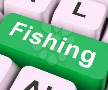 Fishing Key On Keyboard Meaning Sport Of Catching Fish
