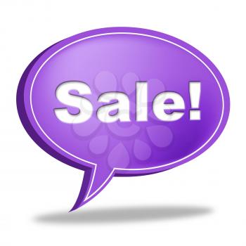 Sale Message Showing Offer Savings And Communication
