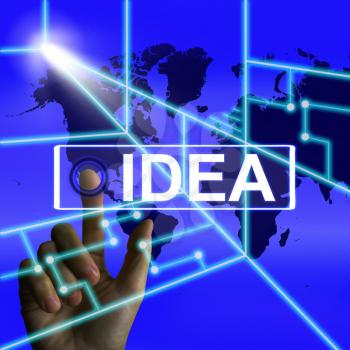 Idea Screen Meaning Worldwide Concept Thought or Ideas