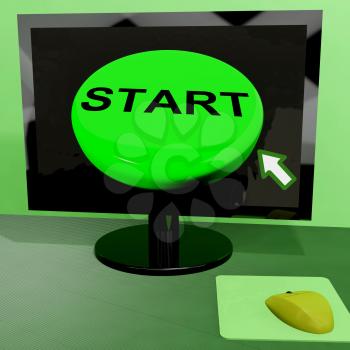 Start Button On Computer Showing Control Or Activating