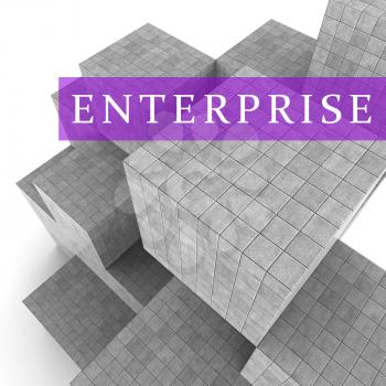 Enterprise Blocks Representing Company Ventures 3d Rendering