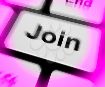 Join Keyboard Showing Subscribing Membership Or Registration