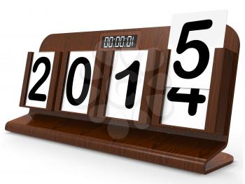 Desk Calendar Representing Year Two Thousand Fifteen