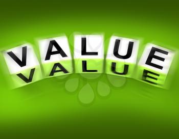 Value Blocks Displaying Importance Significance and Worth
