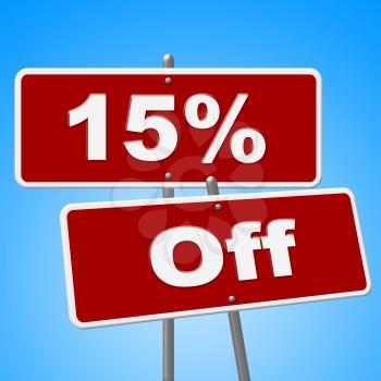 Fifteen Percent Off Indicating Merchandise Save And Sale