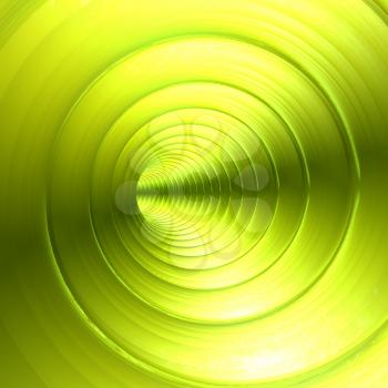 Green Vortex Abstract Metallic Background With Twirling Twisting Spiral