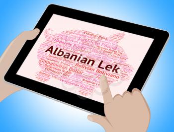 Albanian Lek Indicating Foreign Currency And Forex