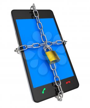 Locked Phone Representing Chain Unauthorized And Private