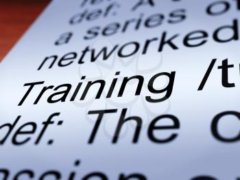 Training Definition Closeup Shows Education Instruction Or Coaching