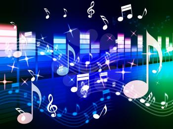 Multicolored Music Background Showing Song RandB Or Blues
