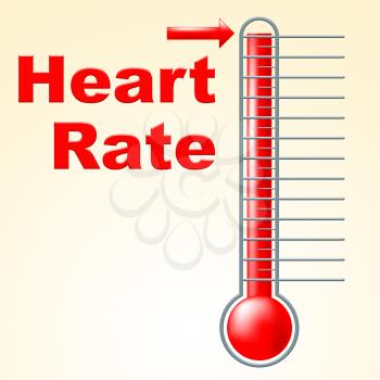 Heart Rate Representing Celsius Thermometer And Cardiogram