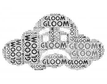 Gloom Word Representing Despondency Gloomy And Melancholia