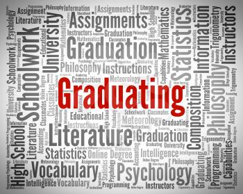 Graduating Word Indicating University Passing And Diploma