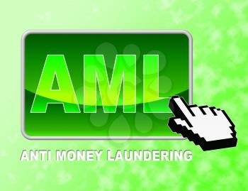 Aml Button Indicating Anti Money Laundering And Web Site