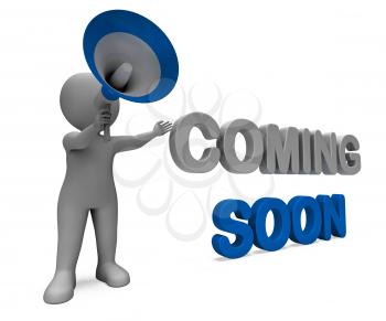 Coming Soon Character Showing New Arrivals Or Promotional Product