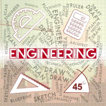 Engineering Drawing Showing Mechanics Career And Jobs