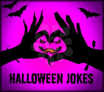 Halloween Jokes Representing Trick Or Treat And Celebration Funny