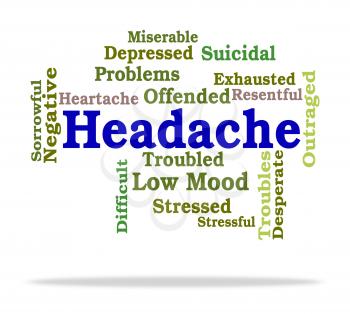 Headache Word Indicating Text Neuralgia And Migraines