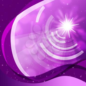 Purple Curvy Background Showing Sun And Data Waves
