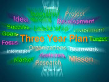 Three Year Plan Brainstorm Displaying Future Business Program