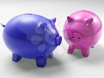 Two Pigs Showing Financial Investment And Security