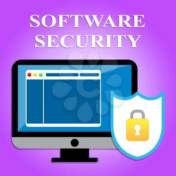 Software Security Showing Web Site And Computing