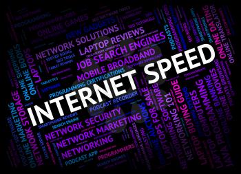 Internet Speed Indicating World Wide Web And Website