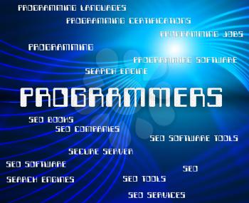 Programmers Word Showing Programming Job And Software