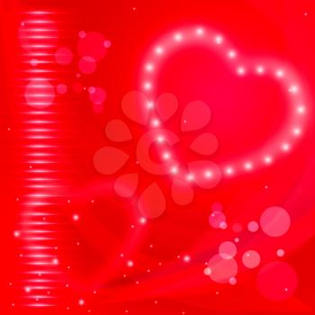 Heart Background Indicating Light Burst And Relationship