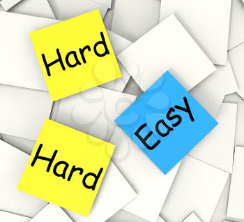 Easy Hard Post-It Notes Meaning Ease Or Difficulty