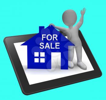 For Sale House Tablet Showing Property On Market