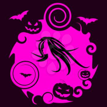 Bat Pumpkin Indicating Trick Or Treat And Halloween Icons
