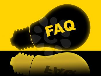 Faq Lightbulb Representing Frequently Asked Questions And Information Faqs