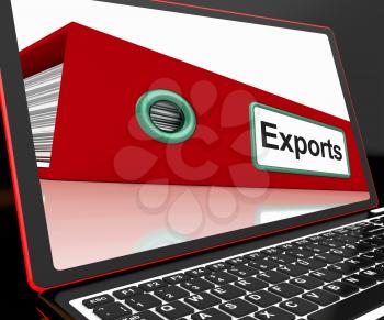 Exports File On Laptop Showing Distribution Reports Or Shipment Records
