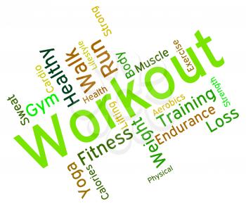 Workout Words Meaning Getting Fit And Wordcloud 