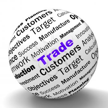 Trade Sphere Definition Shows Stock Trading Selling Or Sharing
