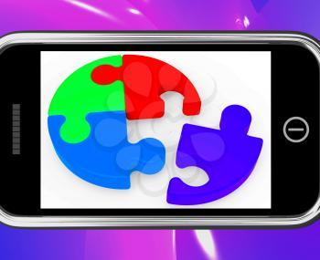 Unfinished Puzzle On Smartphone Showing Teamwork And Unity