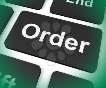 Order Key Showing Buying Online In Web Stores