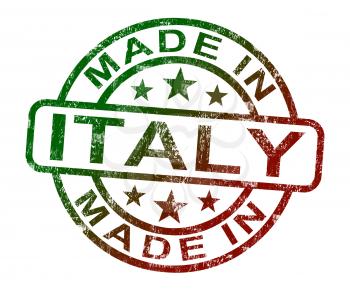 Made In Italy Stamp Showing Italian  Product Or Produce