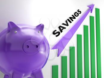 Raising Savings Chart Shows Monetary Growth And Increased Budget