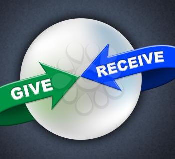 Give Receive Arrows Showing Donating Take And Allot