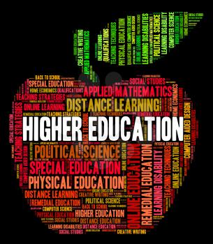 Higher Education Meaning Text Educated And Word