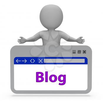 Blog Webpage Representing Weblog Net And Blogger 3d Rendering