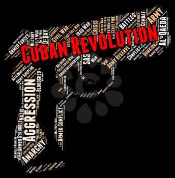 Cuban Revolution Showing Coup D'tat And Wordcloud