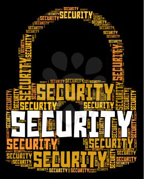 Security Lock Representing Encrypt Wordcloud And Protected