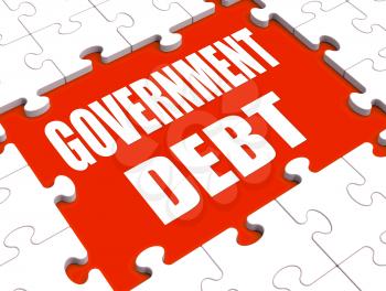 Government Debt Puzzle Showing Nation Penniless And Bankrupt
