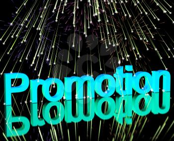 Promo Word With Fireworks Shows Sale Savings Or Discounts